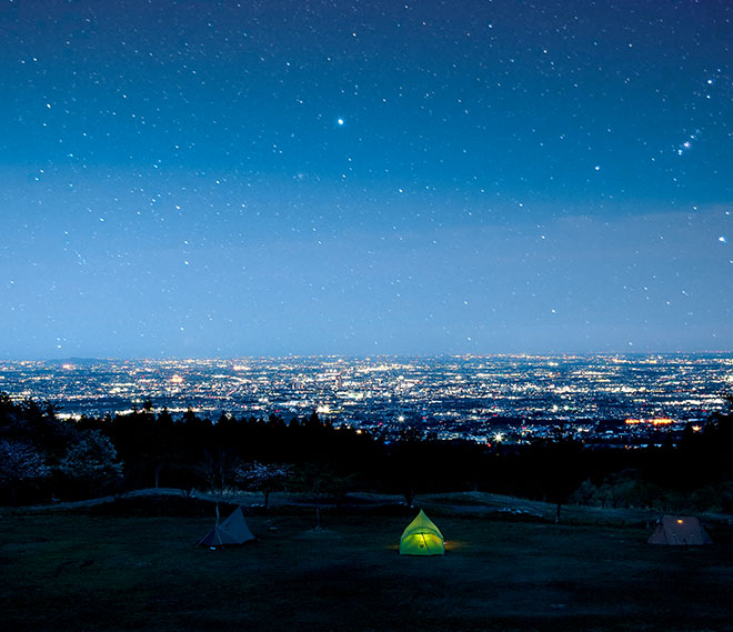 創造の森キャンプ場の夜景